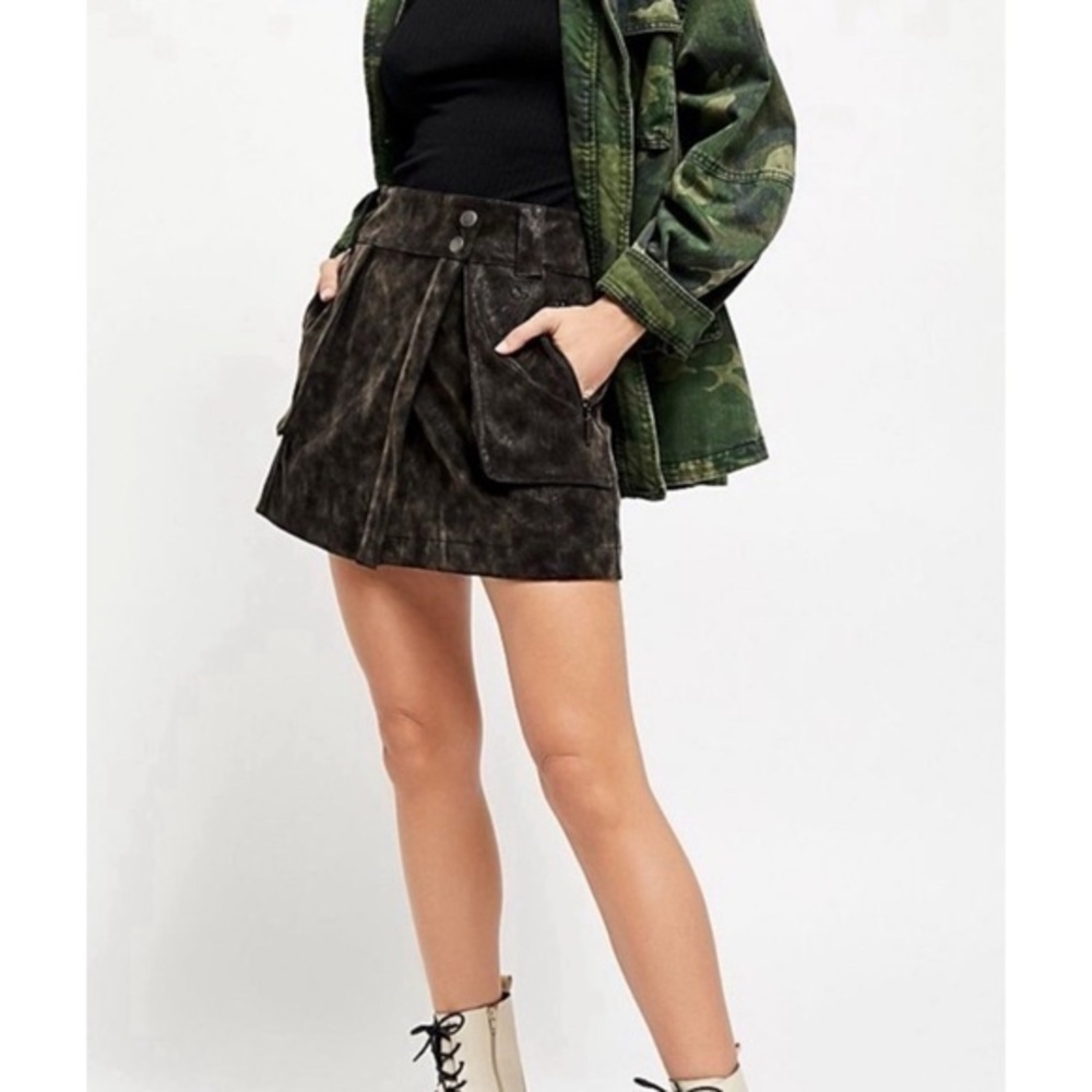 NWOT Free People Carson Faux Leather Skirt